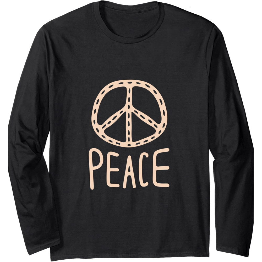Long Sleeve Shirts for Men sweatshirt Peace Sign Design Long Sleeve Streetwear Casual tops clothes cool