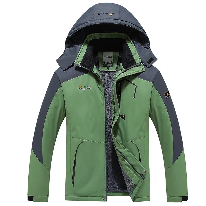 Outdoor plus cashmere Jacket threedimensional lock temperaturecold warm waterproof wind fabric ventilation coat 241112