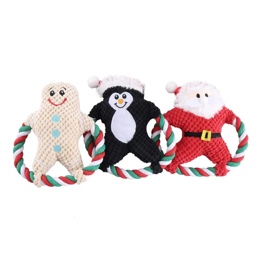 Pet Plush Chew Toy Christmas Series Cat Dog Interactive Toy Training Supplies Teeth Grinding Toys 241125