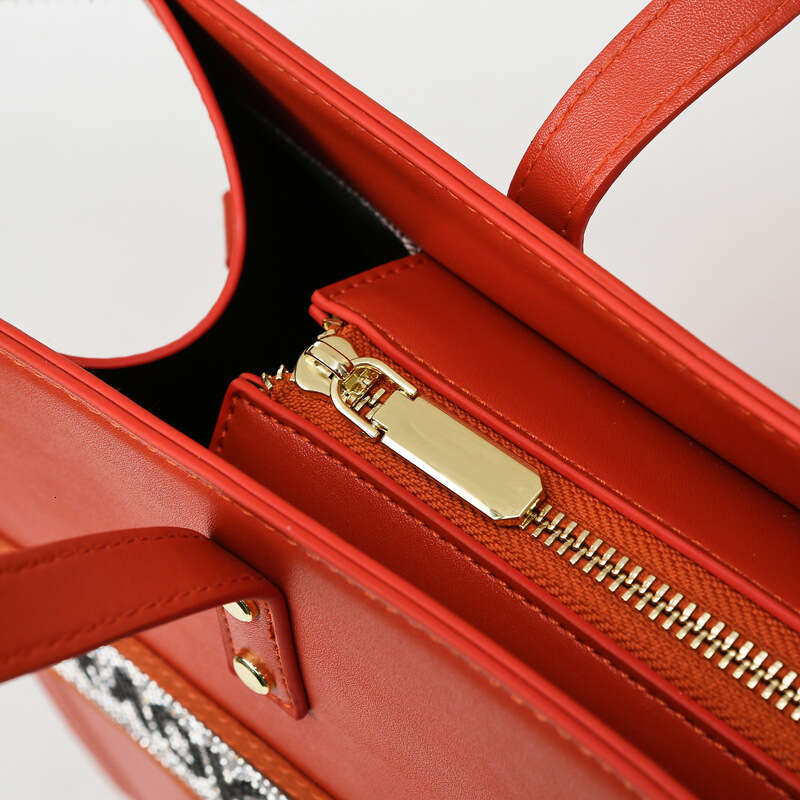 Summer New Large Capacity Handbag Orange Texture Women's Handbag Large Capacity Shoulder Bag