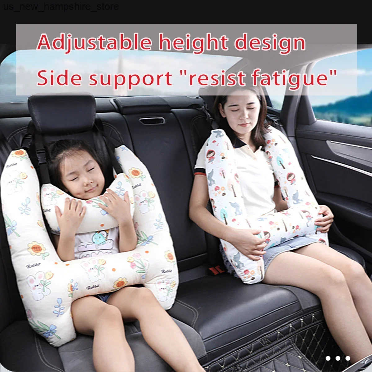 Seat Cushions Car Seat Safety Neck Pillow Cute Kid and Adult Car Sleeping Neck Head Support H-Shape Travel Pillow Cushion Child Women Tools J241125