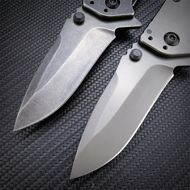 High Quality 1556 KS Cryo II Assisted Flipper Bead Blast Plain Blade All-steel Handle Work S Easy To Carry Outdoor Hunting Hiking Pocket Knife