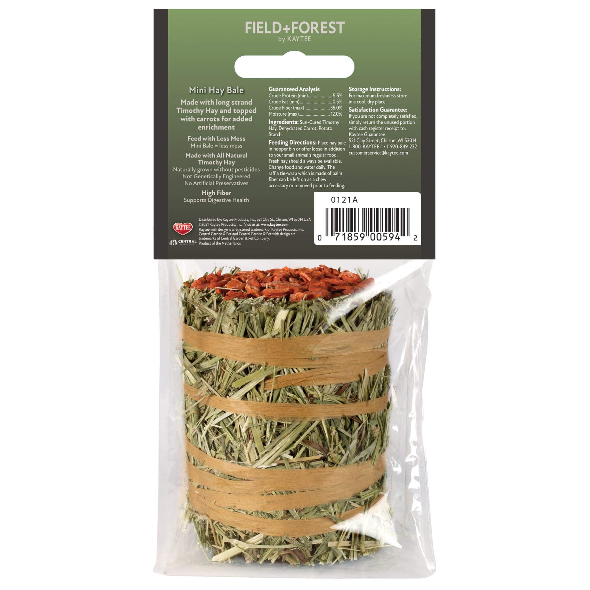 Kaytee Field+Forest Carrot Mini Hay Bale, 3.5 oz.