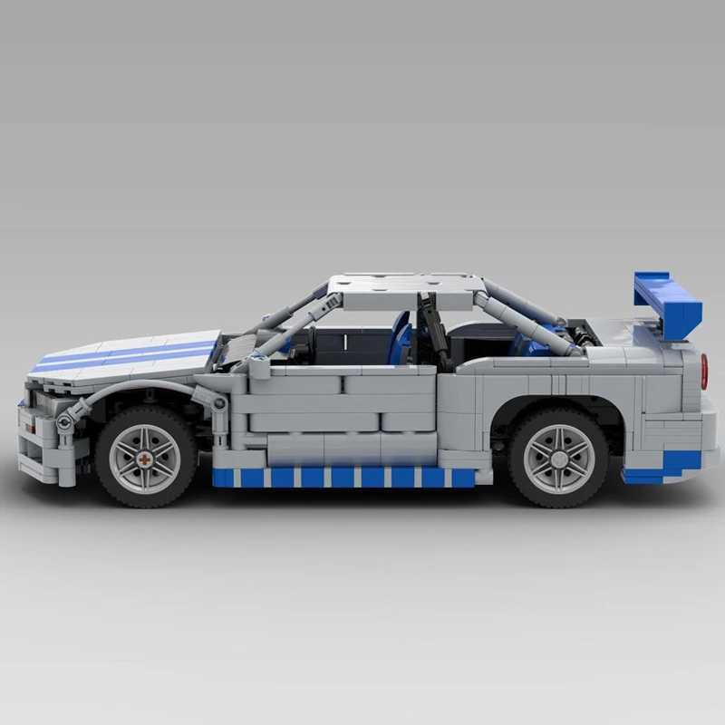 New Skyline R34 (5) 2 Fast 2 Furious ercar Racing Car Vehicle Sport Model Buying Block Bricks Toys for Kid Birthday Gifts M241125