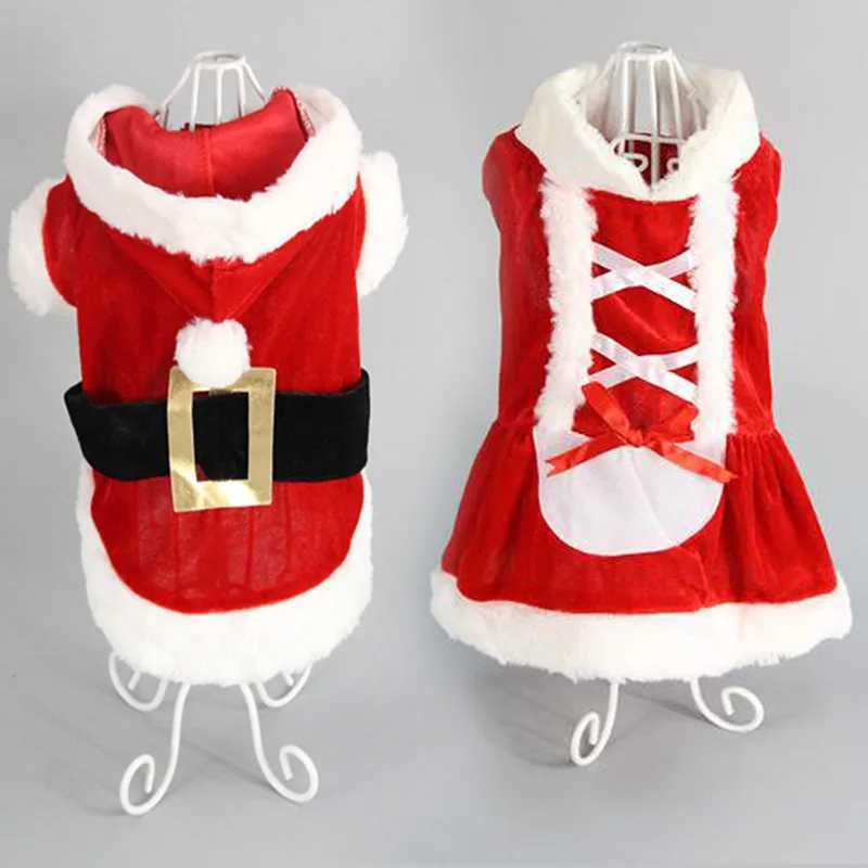Christmas Santa Costume Clothes for Pet Small Dogs Winter Dog Hooded Coat Jackets Puppy Cat Clothing Chihuahua Yorkie OutfitXJ241125