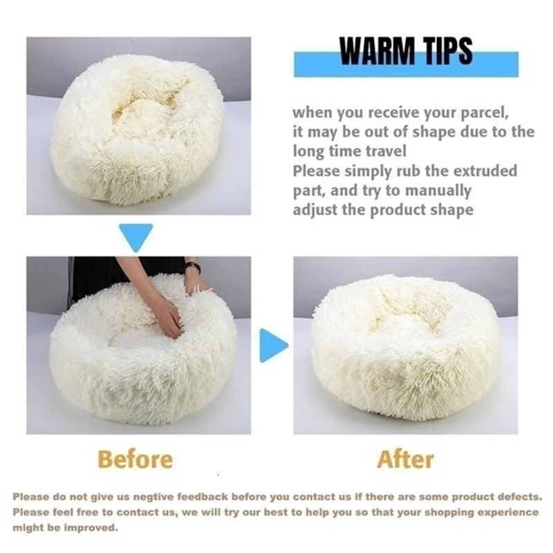 Donut Mand Dog Accessories for Large Dogs Cats House Plush Pet Bed for Dog XXL Round Mat For Small Medium Animal Calming 100CM 241125