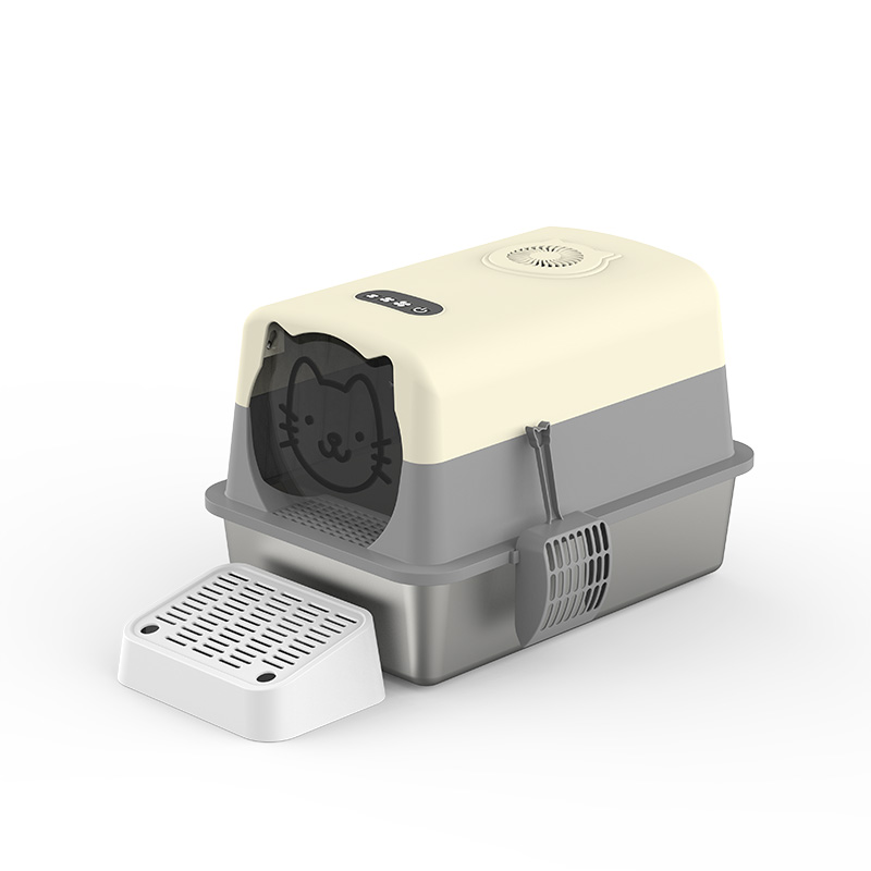 2025 innovative upgraded Odor Control deodorant cat Litter Box full Enclosed stainless steel Cat Litter Box new design