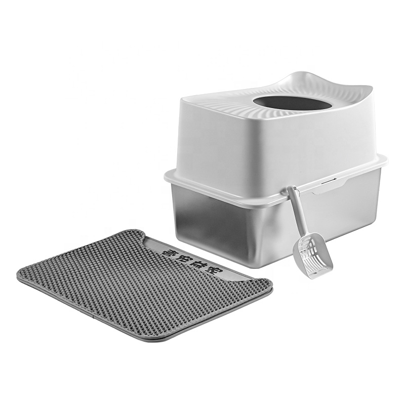 High-End Customized Stainless Steel Cat Litter Box Anti-Splash Anti-Seepage Non-Stick Bottom Easy Cleaning Multi-Cat Fat Cats No