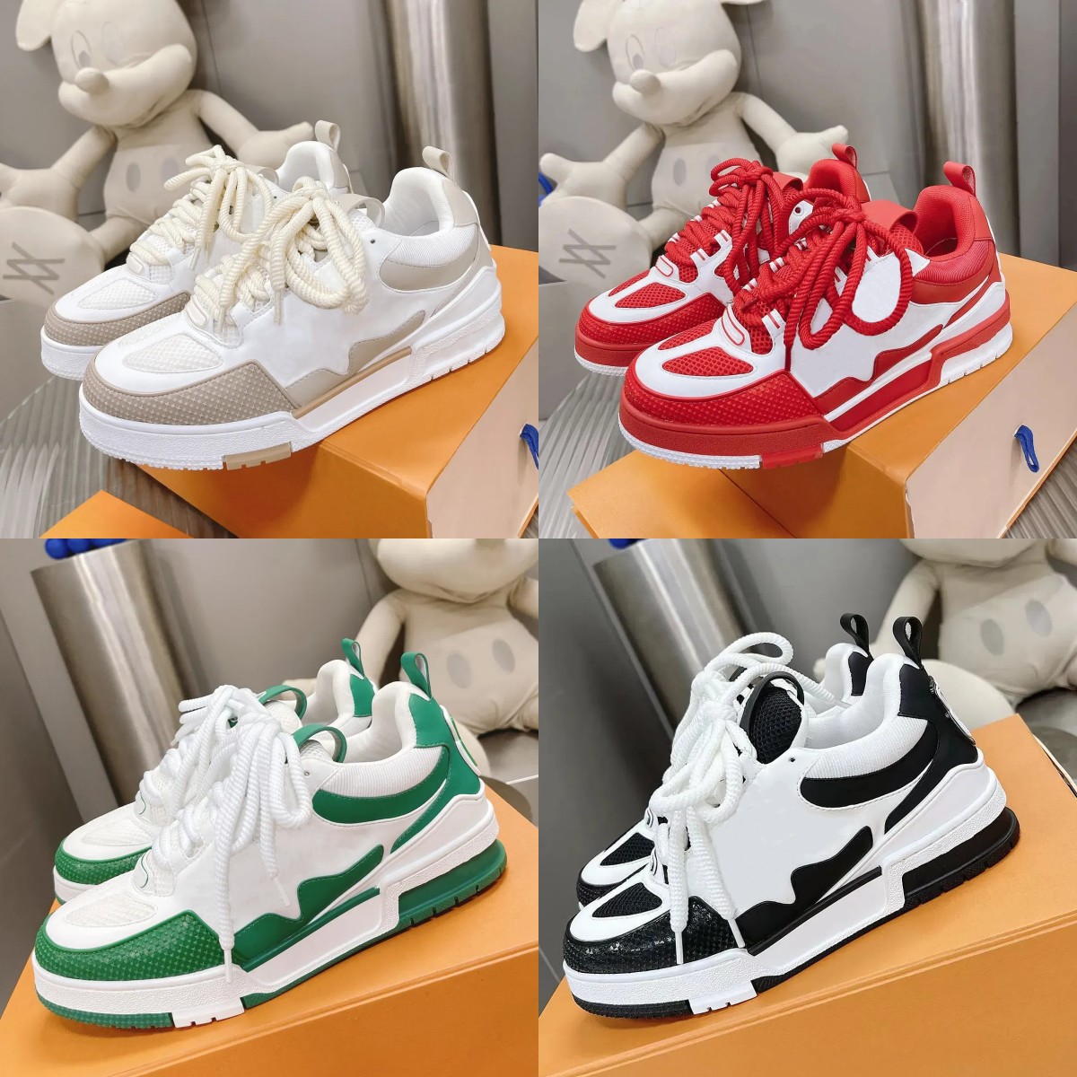 Casual Shoes Designer Shoes Trainers Sneakers Floor Women Men Mesh Abloh Sneaker Platform Maxi Laceup Trainer