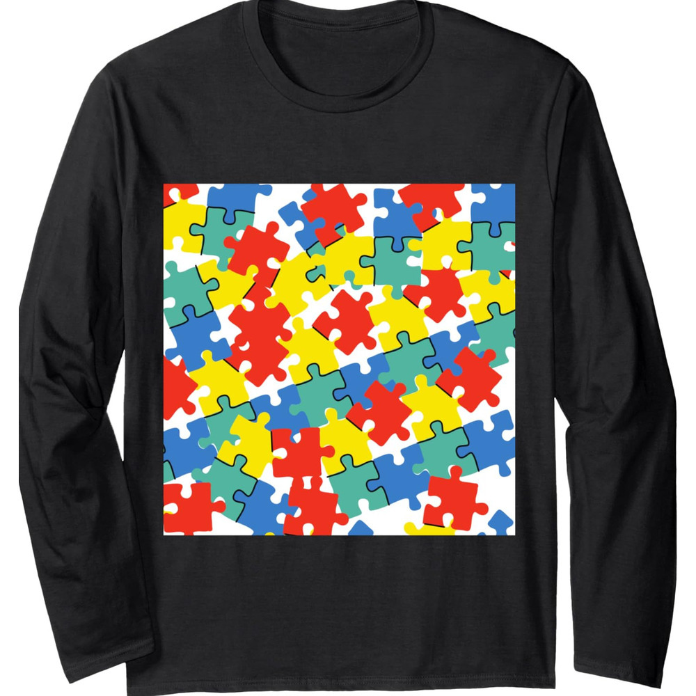 Long Sleeve Shirts for Men sweatshirt Puzzle Style Minimalist Tee Sleek and Thoughtful Design Long Sleeve Tee Streetwear Casual tops clothes cool colo