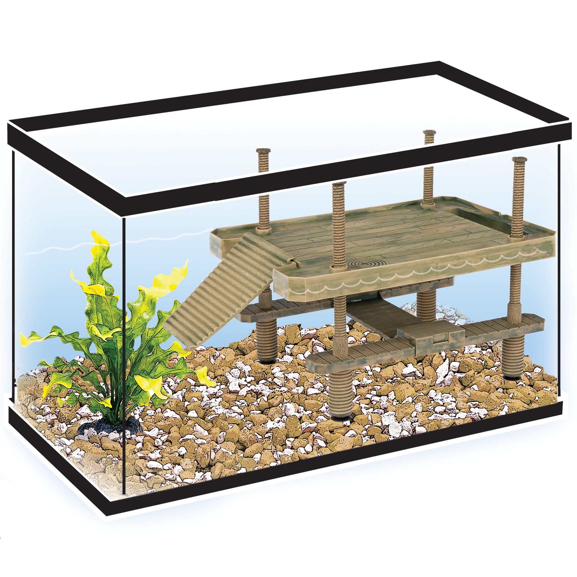 Penn Plax Reptology Life Science Floating Turtle-Pier Basking Platform, Large, 16" L X 11" W