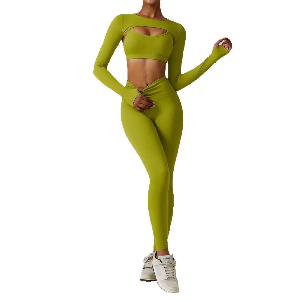 3 Piece Yoga Set Workout Outfits Women Tracksuit Jacket Sport Bra High Waist Leggings Fiess Long Sleeve Gym Zipper Sportswear