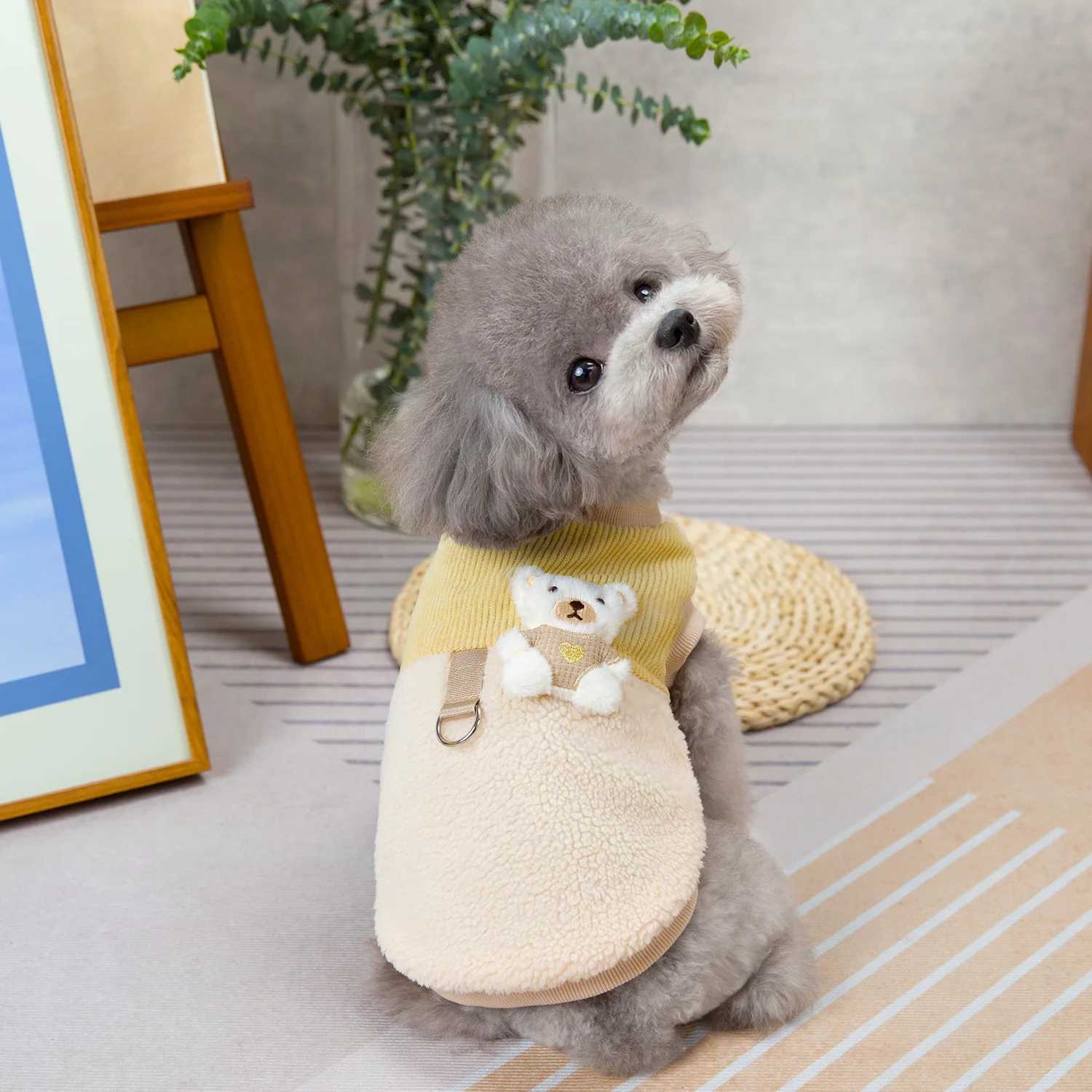 2024 New Corduroy Splicing Cotton-padded Winter Coat for Small Teddy Cat Clothes DADAGOU Leisure Pet ClothingXJ241125