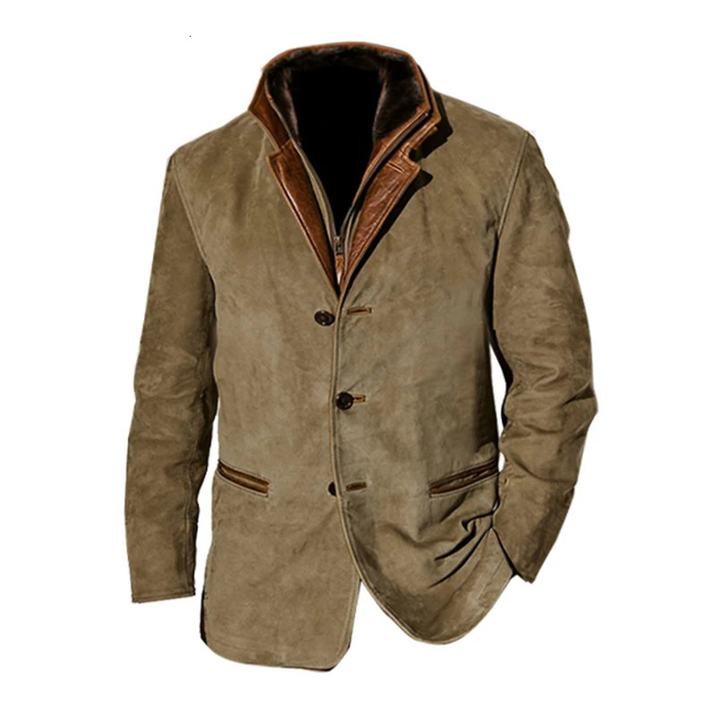 Vintage Michigan Jacket Solid Color Single Breasted Stand Up Collar Casual Fashion Loose Comfortable Work Outdoor 241112