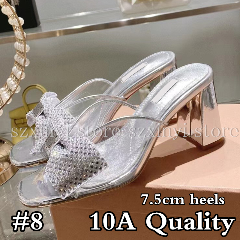 10A Top Quality Women's Fashion Leather Sandals Bling Shiny Slipppers Slides Gifts for Women