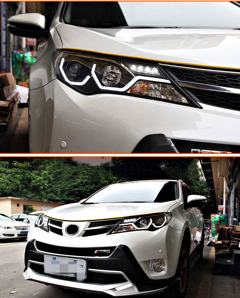 LED Headlight for Toyota RAV4 2013-20 16 LED Auto Headlights Assembly Upgrade Bicofal Lens Dynamic Signal Lamp