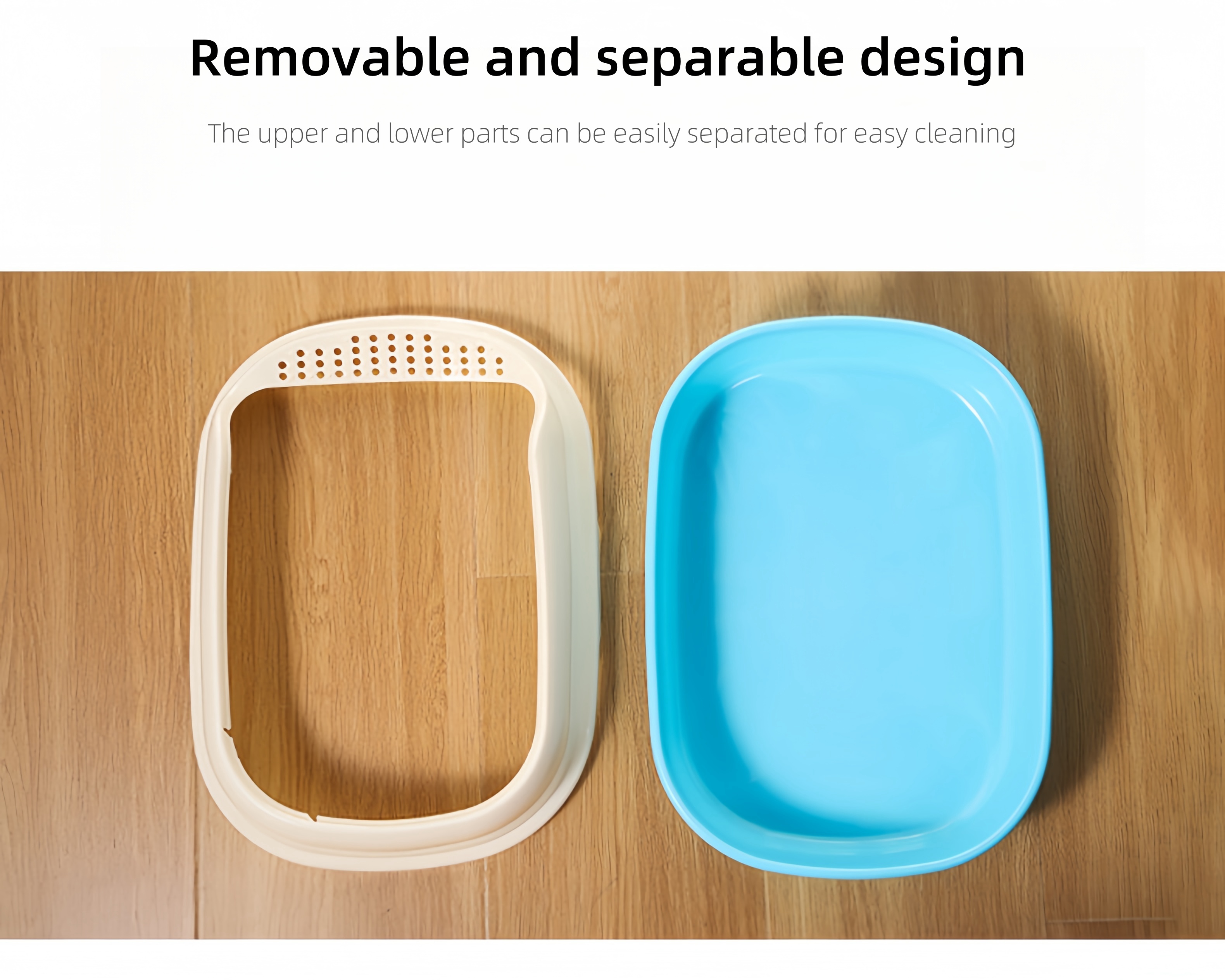 Best New Arrival Durable Plastic Cat Litter Box Large Capacity Cat Toilet Cat Litter Trays with scoop pet supplies