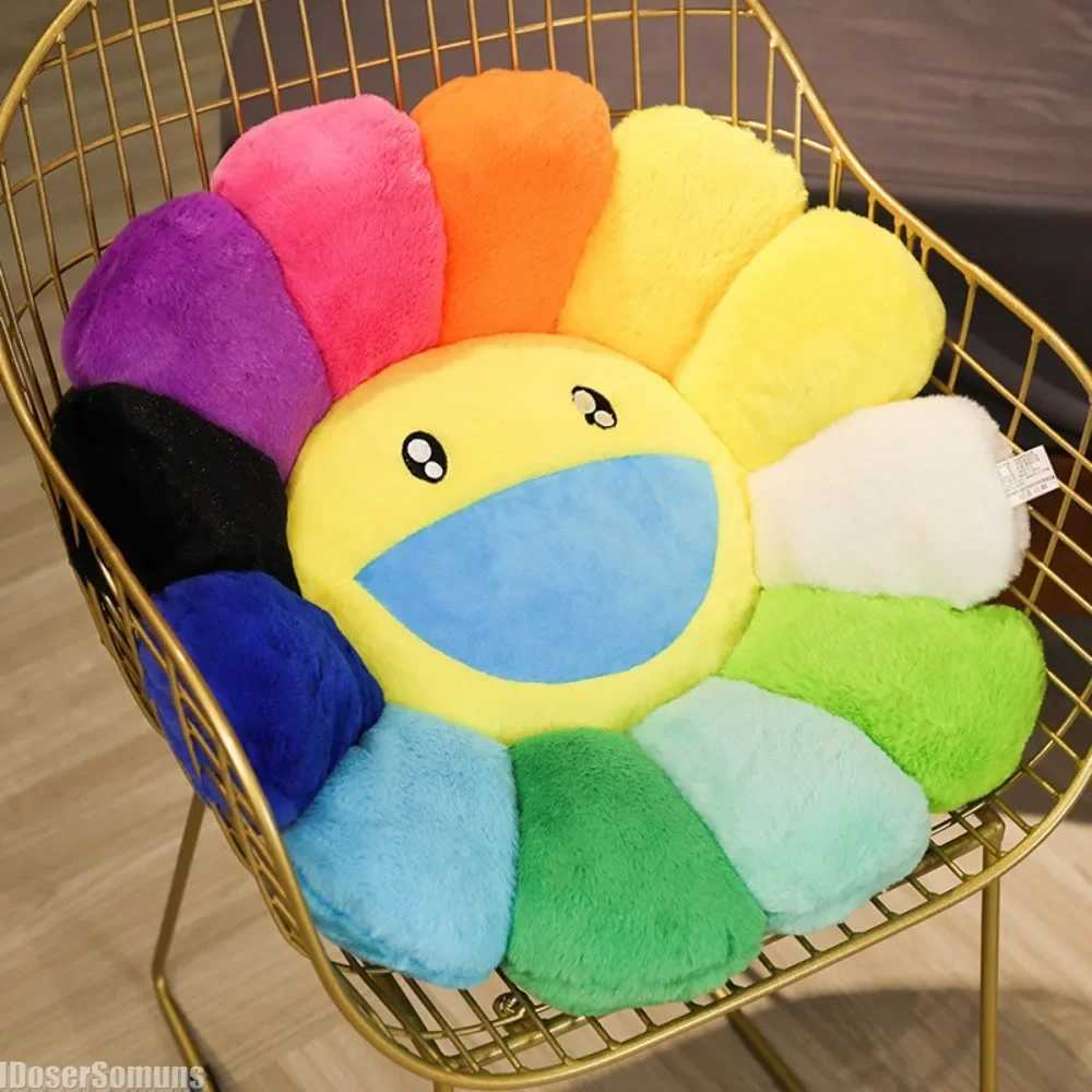 Cushion/Decorative Pillow 40cm Kawaii Face Sunflower Sun Flower stuffed plush toy pad Hold bedroom automatic decoration doll girl gift home T241125