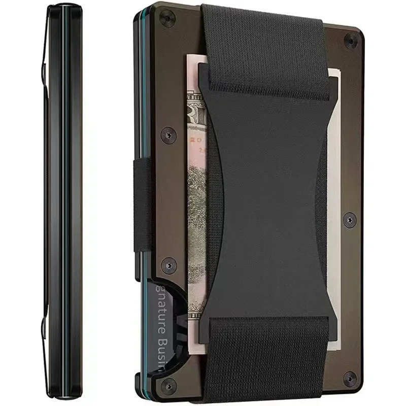 High end carbon fiber wallet RFID enclosed ID card holder commercial credit card holder carbon fiber minimum value wallet 241125