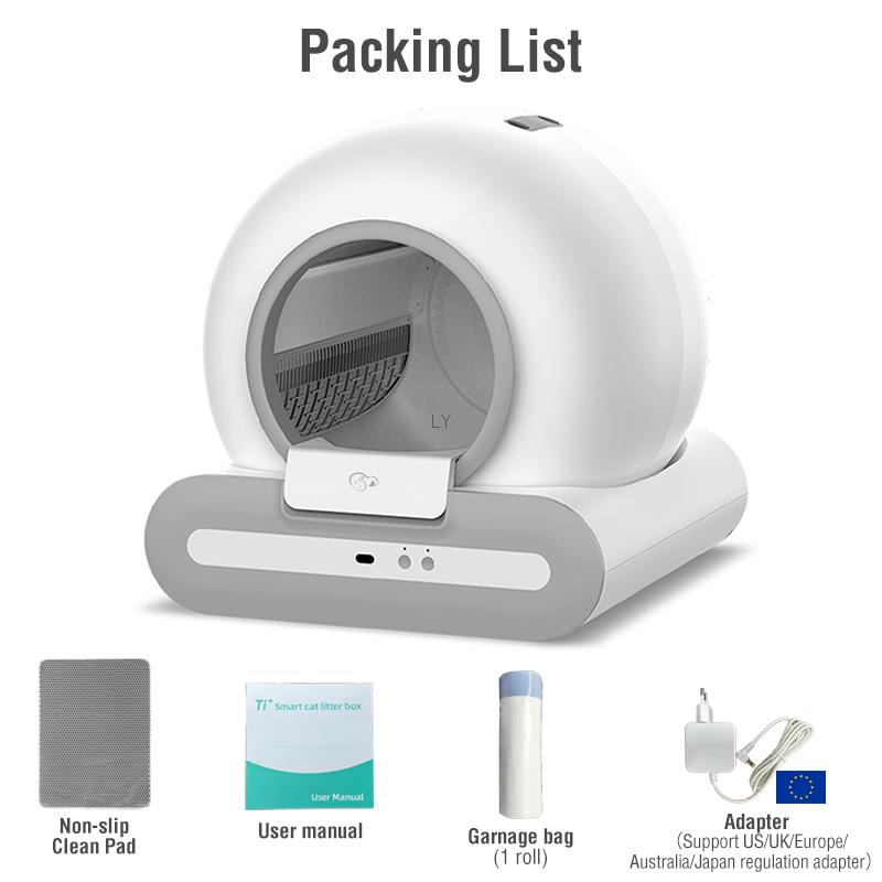 New Ti+ EU Warehouse Low Price APP Controlled Intelligent Smart Self-Cleaning Cat Litter Box Automatic Plastic Cat Toilet
