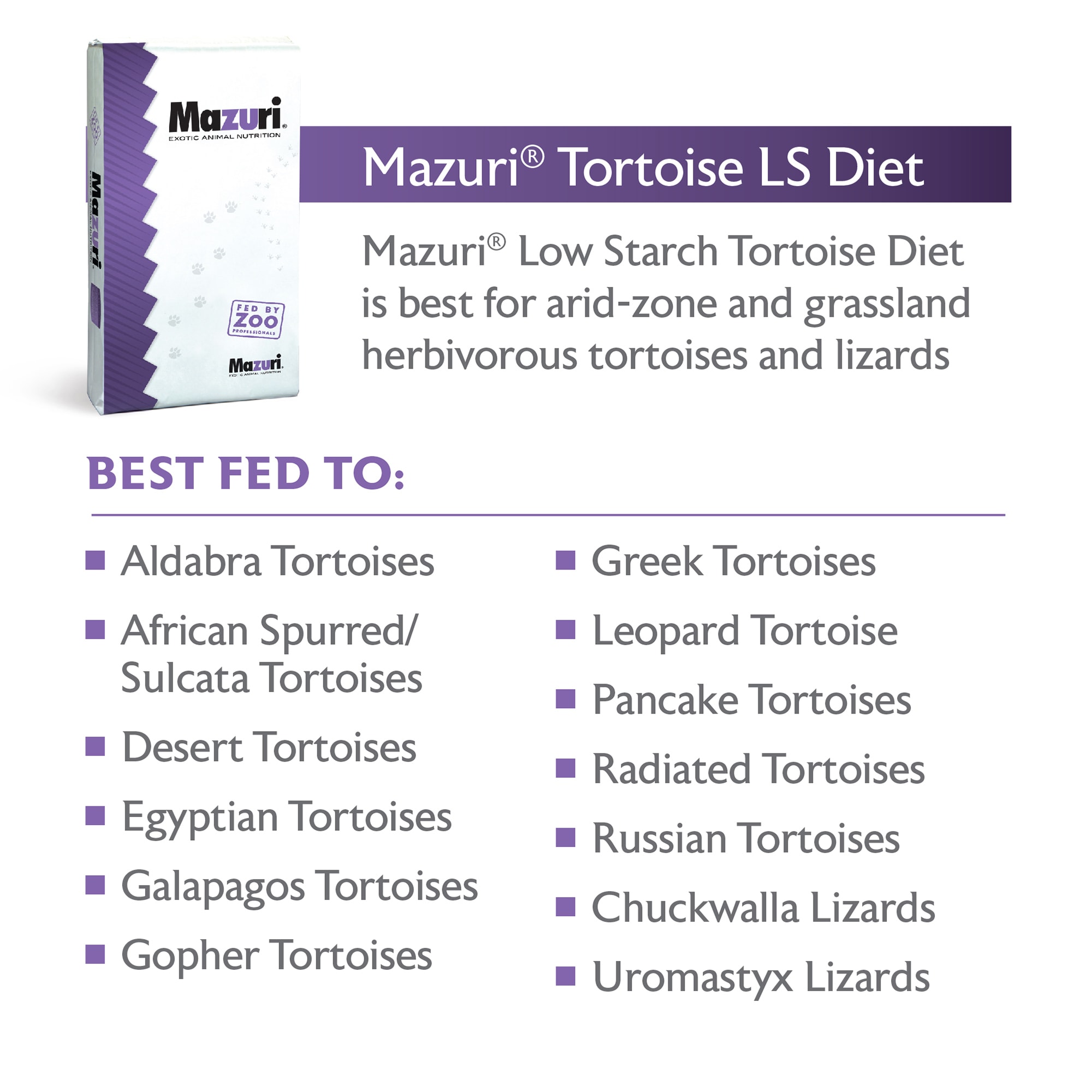 Mazuri Tortoise LS (Low Starch) Food, 25 lbs.