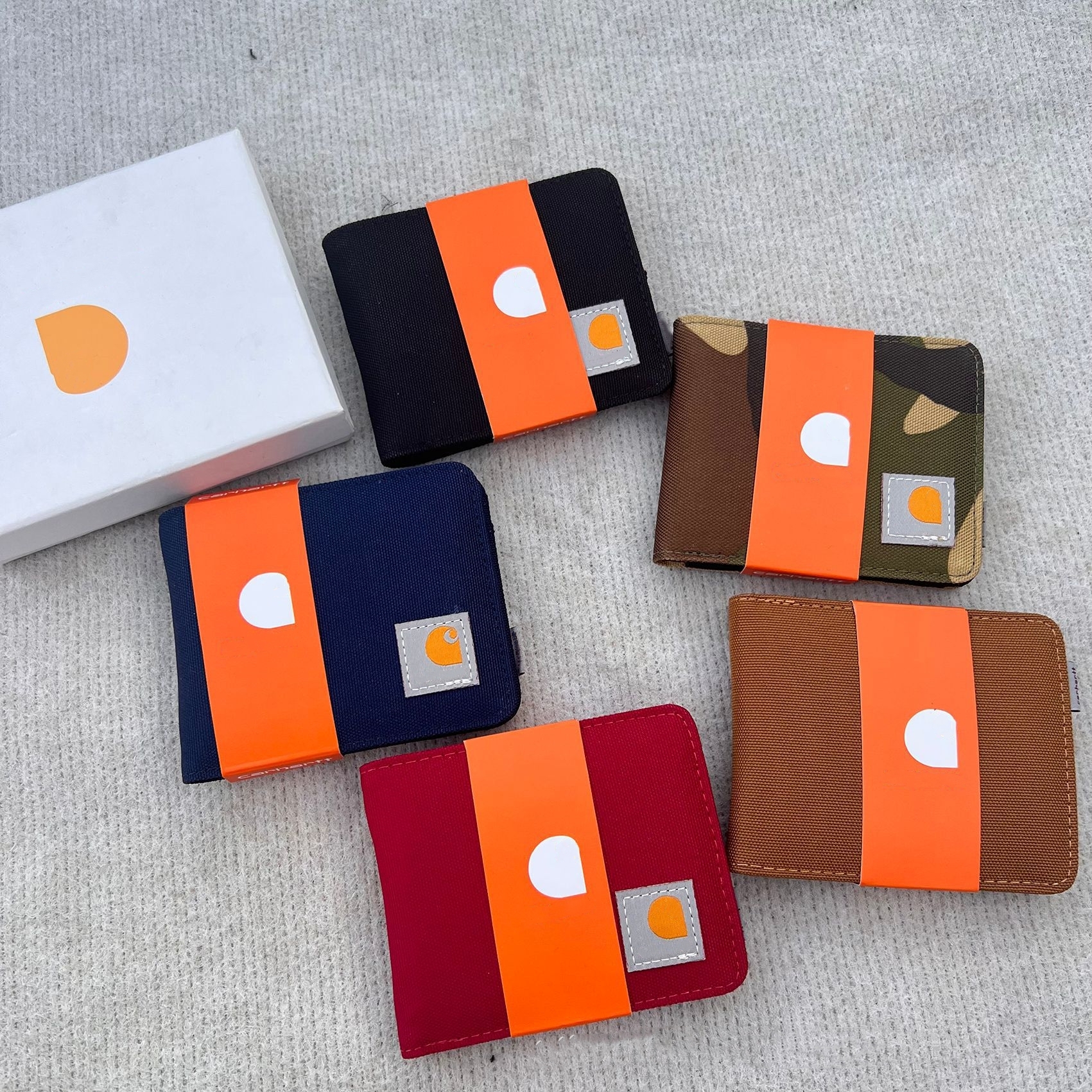 Classic Brand Wallet Men Wallets Cardholder Id Card Passport Bag Bus Card Credit Card Multi-Function Money Clips Card Case Waterproof Fabric Short Wallet Money Clip