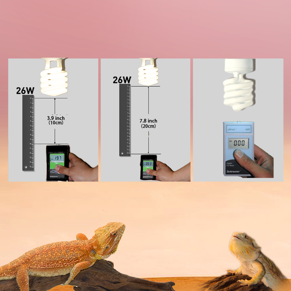 26w UVB15.0 compact fluorescent reptile lamp light bulb for tropical turtles and chameleons
