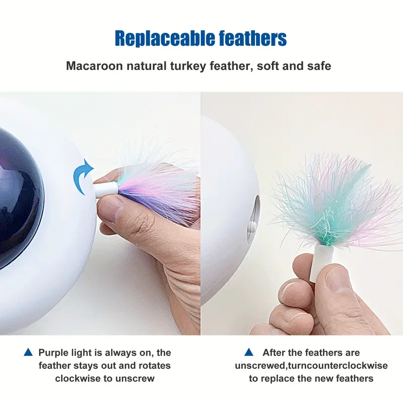 Pet electric cat toy UFO automatic feather cat self high boredom smart toy electric cat tease turntable toy