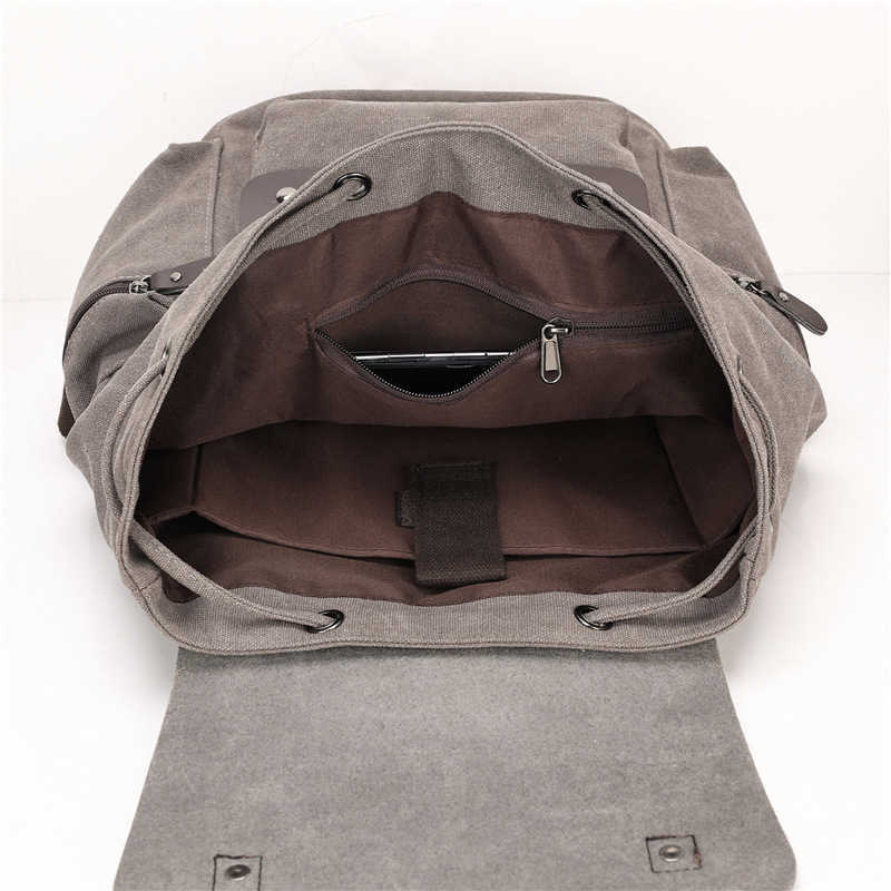 Canvas backpack, men's casual backpack, large capacity, high school student backpack, fashionable computer bag 241125