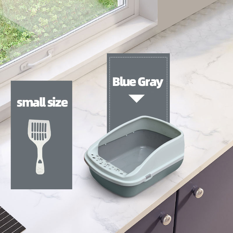 2024 Hot Selling Rectangular Cat Litter Box Litter Tray Toilet Plastic Cat Litter Box With Shovel