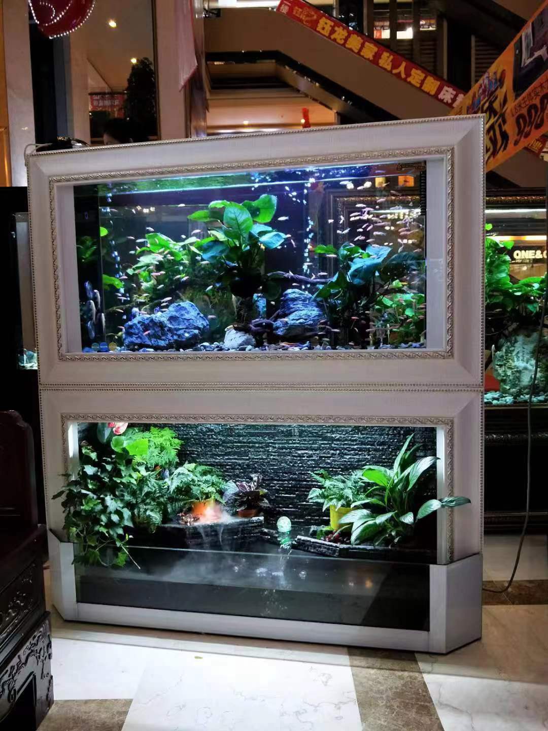 WOLIZE Glass Wholesale Commercial Wall Aquarium Supplies Arowana Ecological Landscape Large 1000 Liter Fish Tank