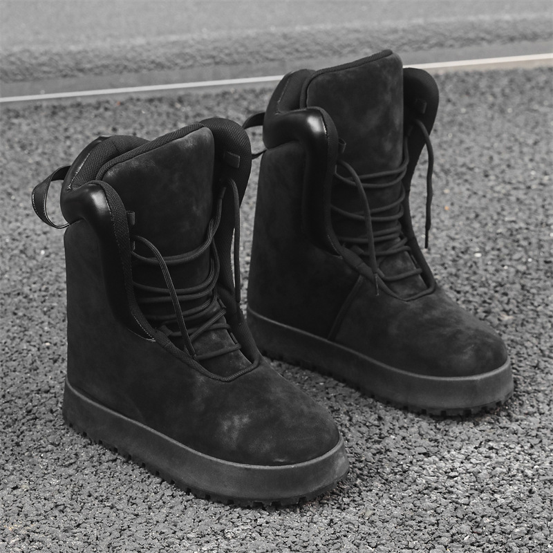 Bread big yellow winter velvet warm high top casual shoes, trendy versatile workwear, cotton boots, men's shoes