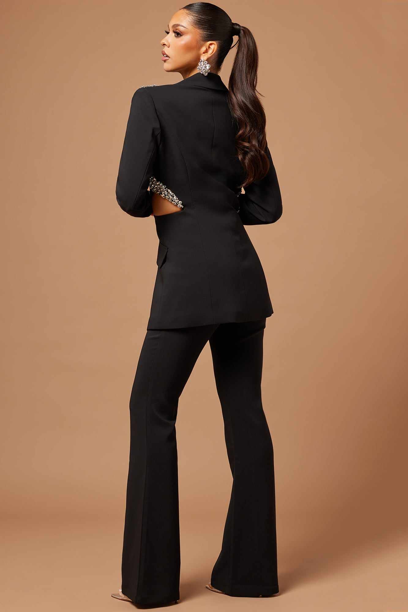 Sexy Women Suits Crystal Single Breasted Blazer Ladies Outfits Fit Mother Of The Bridal Suit 2 Pieces Sets Pants Coat Customized