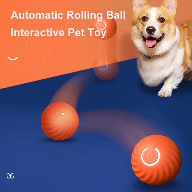 Automatic Rolling Cat Ball Toy Smart Kitten Electric Toy Self Moving Dog Training Pet Kitten Interactive Toy for Indoor Playing