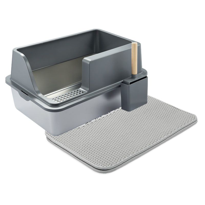 High-End Stainless Steel Cat Litter Box Splash-Proof Non-Stick Bottom Easy Clean Strong Durable Customizable Pet Supplies