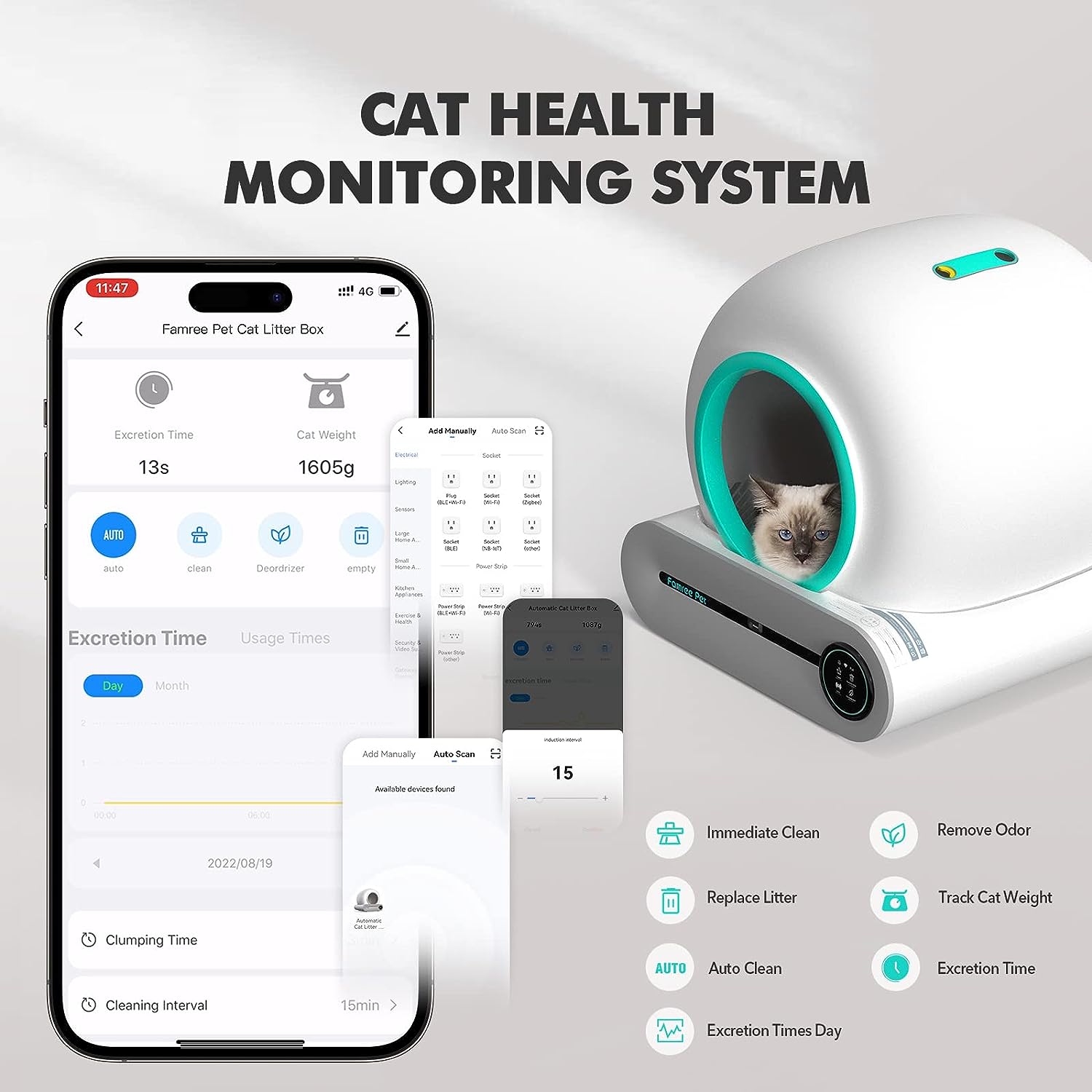 Smart Automatic Cat Litter Box with Cover Manufacturer High Sided Easy Cleaning Enclosed Large Waterproof Electronics OEM 1pcs