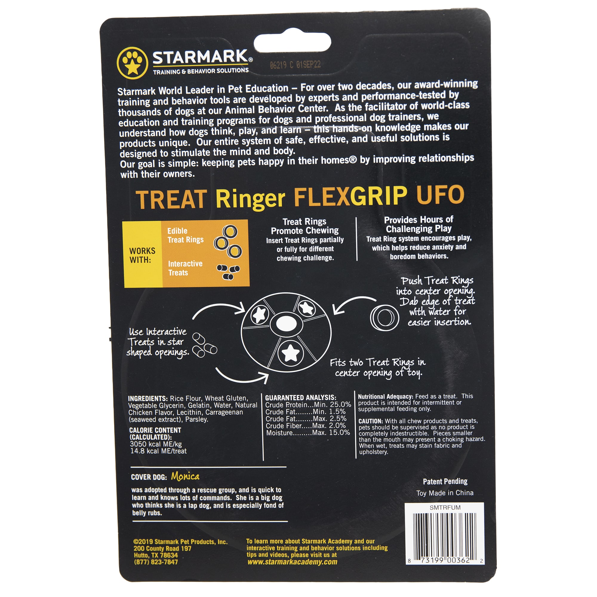 Starmark Treat Ringer FlexGrip UFO Dog Toys, Medium