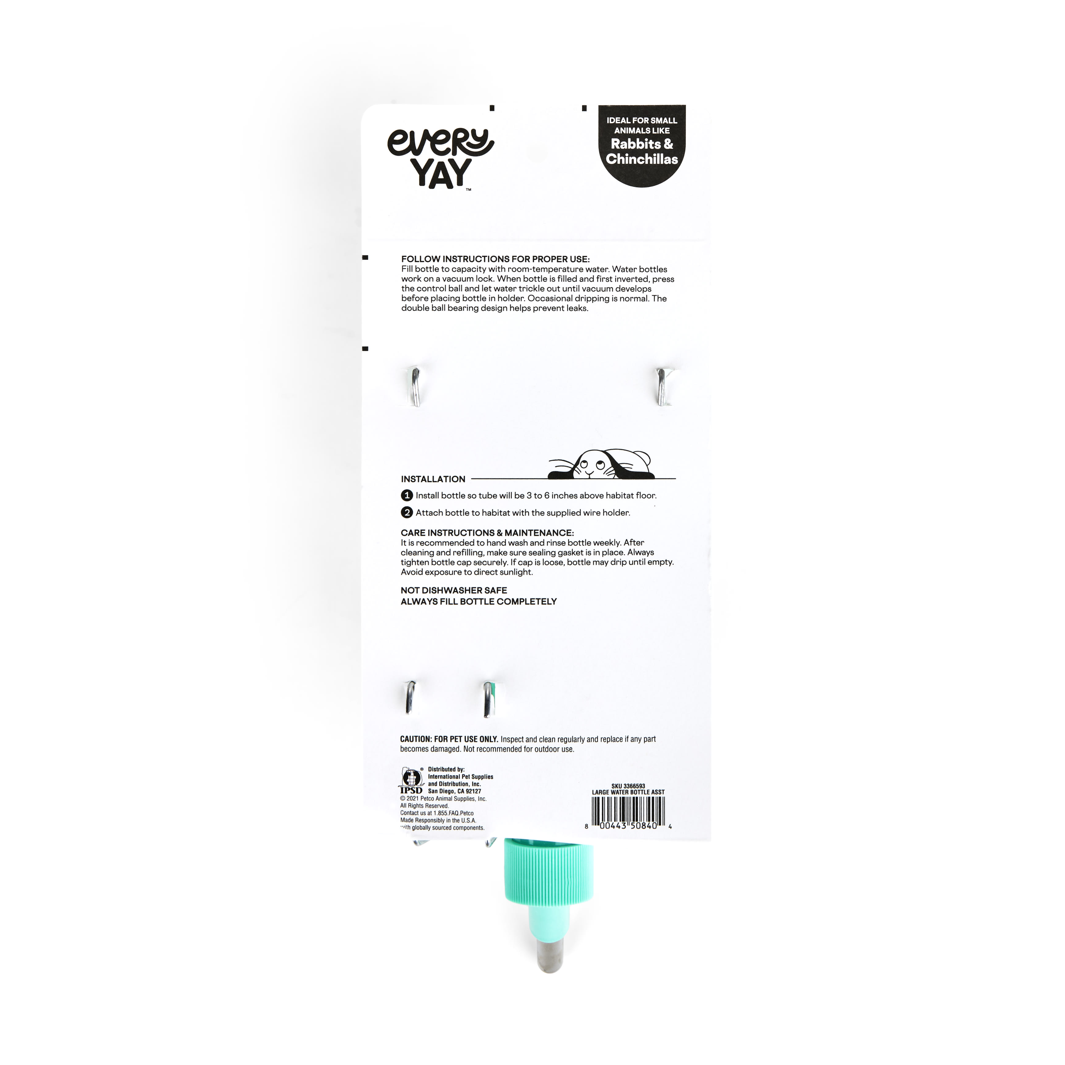 EveryYay Wet Your Whistle Assorted Water Bottle for Small Animals, Large