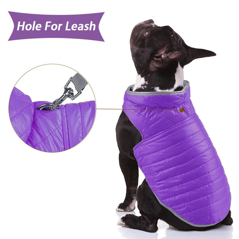 Reversible Small Dog Down Jacket Dual Colors Reflective Winter Dog Clothes For Large Dogs Pet Chihuahua Coat French Bulldog Vest 241125