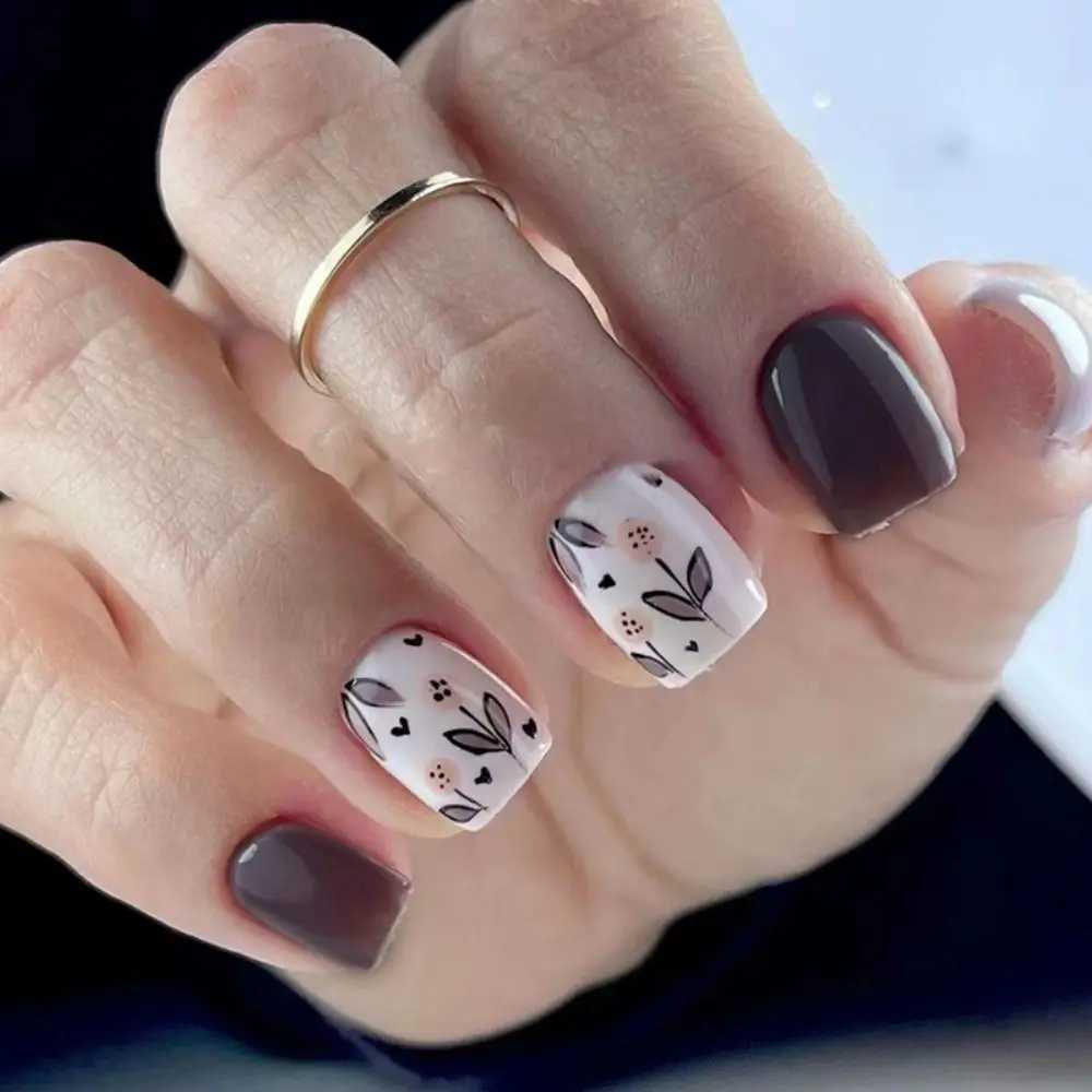 Black Butterfly Short Ballet Nail Tip French Fake Nail Full Cover Artificial Art Press Nail rhinestone Fake Nail PatchW241125