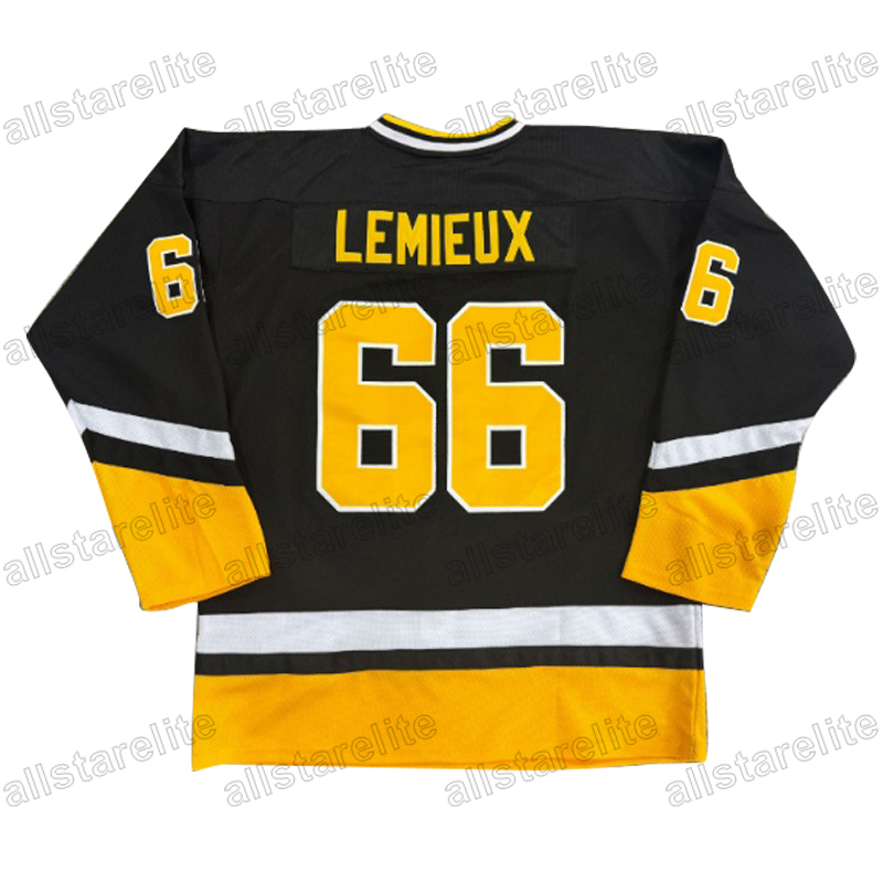 Stitch #87 Crosby Black Embroidered Ice Hockey Jersey - V-Neck 66 LEMIEUX Embroidered Alphabets, 100% Polyester, Slight Stretch, Four Seasons, Casual 
