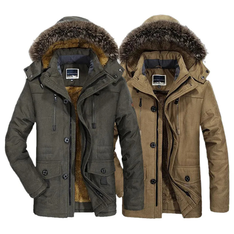 Male Parkas Winter Jacket Cotton Padded Warm Coat Military Hooded Fleece Thick Long Outwear Windbreaker Jackets 6XL 241120