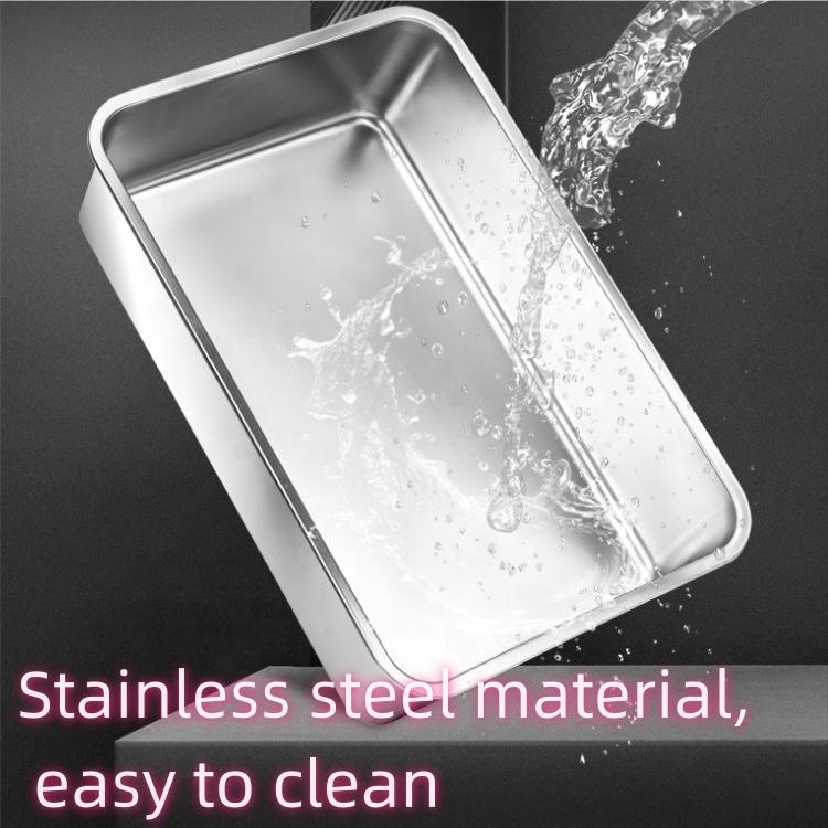 Factory Wholesale Multi Color Cat Toilet Semi-Enclosed Removable Easy Cleaning Stainless Steel Litter Box with High Wall