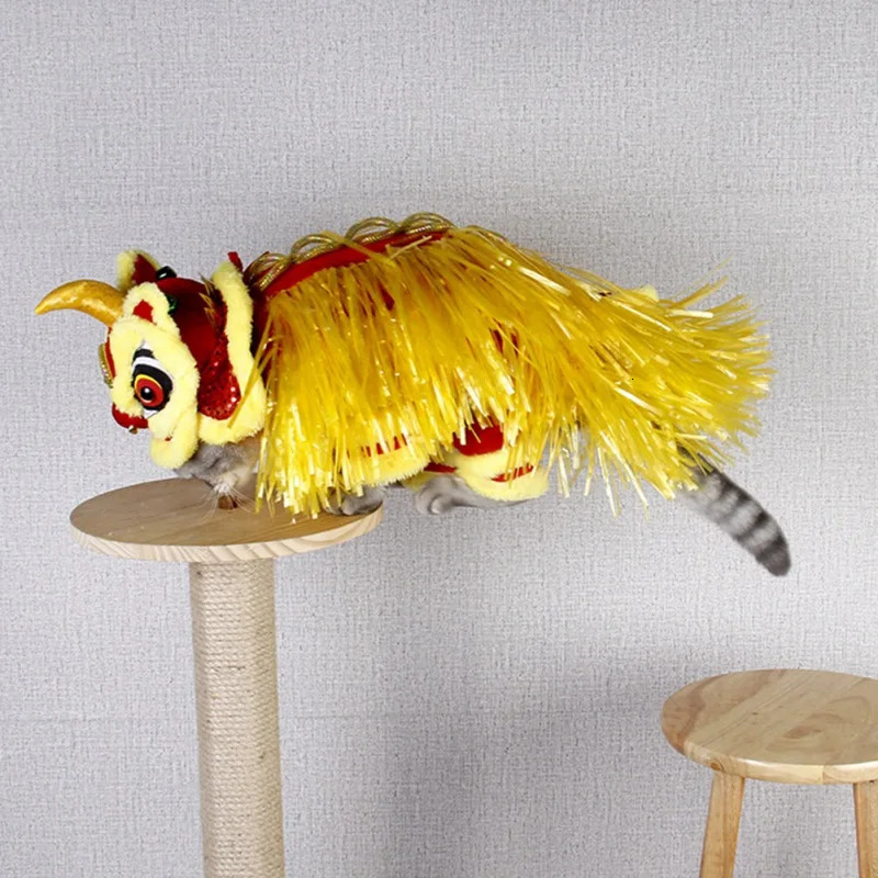 Halloween Funny Dog Clothes Years Pet Chinese Costume Dragon Dance Lion Dog Party Lion Dance Red Festive Lucky Cat Clothes 241125