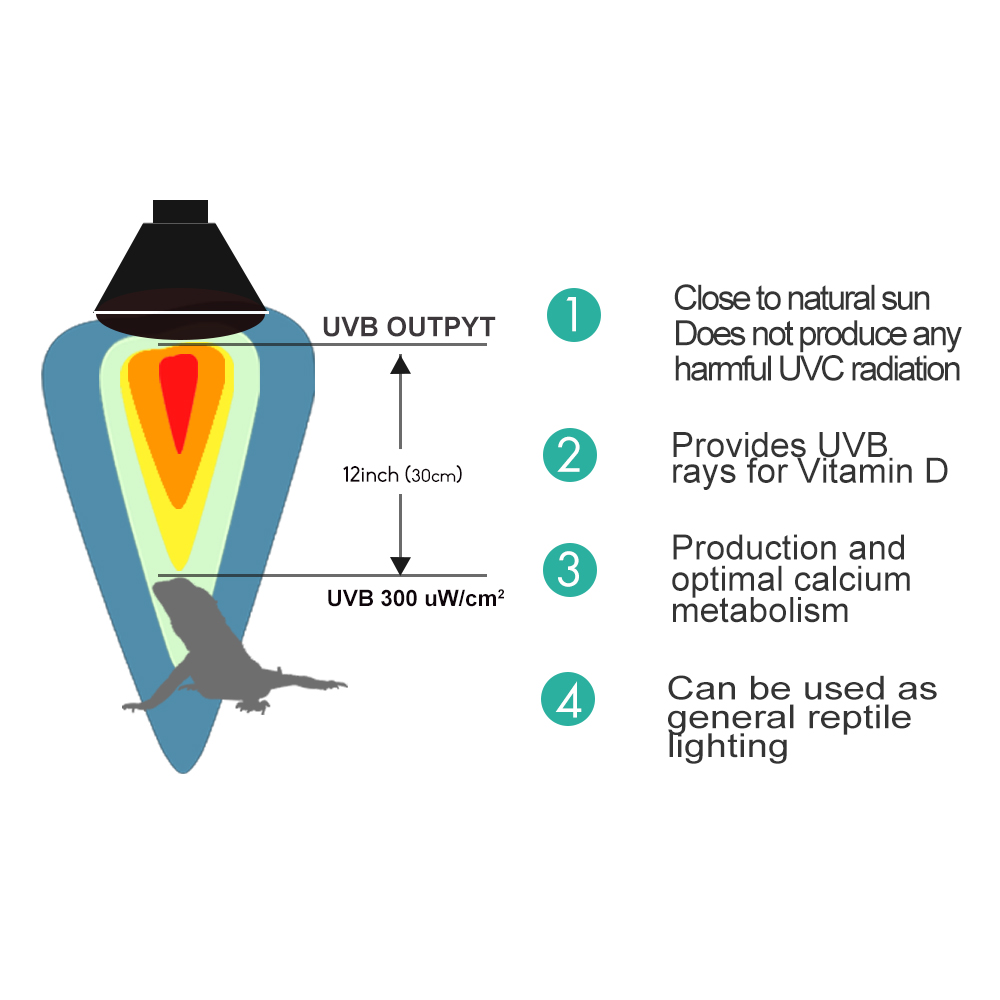 r115 125w/160w heat uvb clear mercury light bulb lamp for reptile pets