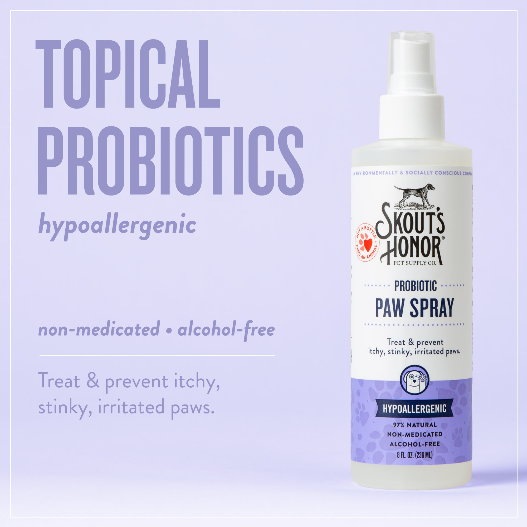 Skout's Honor Probiotic Paw Spray for Dogs, 8 fl. oz.
