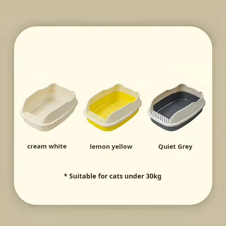 MMG Semi-Enclosed Litter Box Detachable Splash-Proof Non-Stick Cat Litter Pet Toilet Litter Box