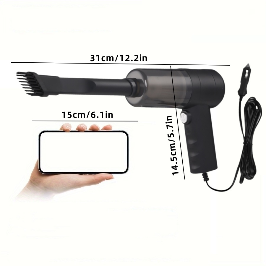 Compact Car Detailing Solution: Long-Lasting Handheld Vacuum with Pre-Installed Strainer for Vehicular Use