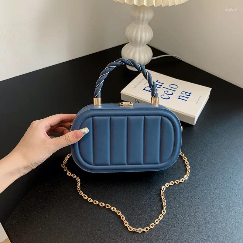 Totes Fashionable And Simple Hand-held Shoulder Bag Chain Crossbody Shaped Box Cosmetic Storage Hand Ladies Vip zhanyishengli