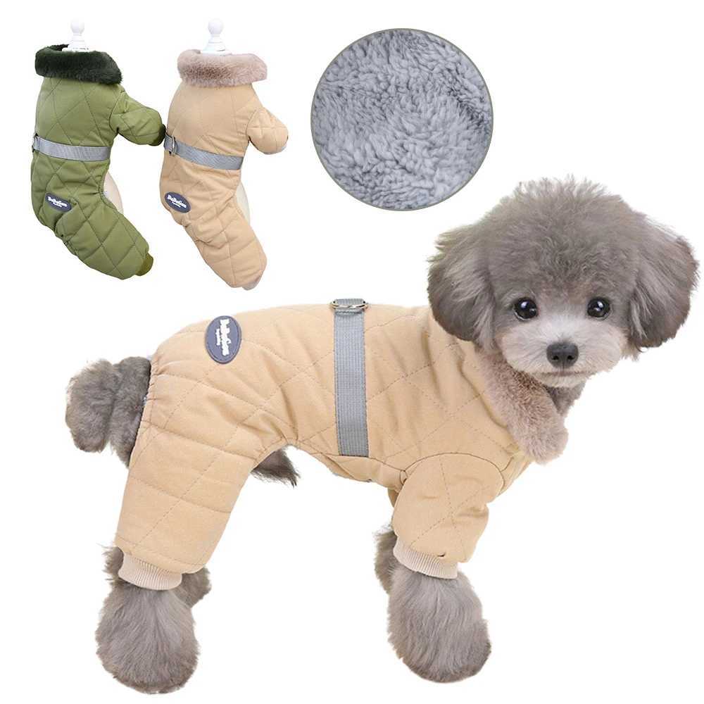 Winter Dog Clothes for Small Medium Dogs Cat Fleece Warm Fur Collar Jacket Coat Puppy Jumpsuits French Bulldog Chihuahua OutfitsXJ241125
